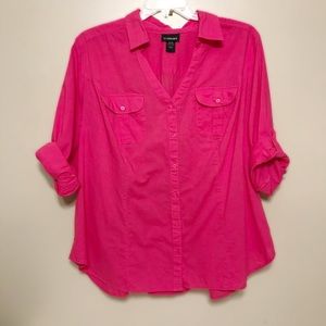 Lane Bryant cotton button front shirt, size 26/28